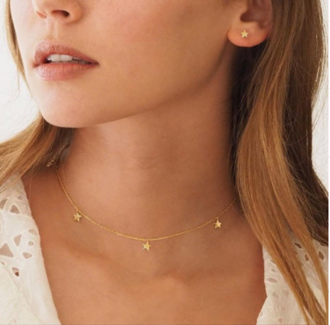 Vintage Multilayer Pendant Butterfly Necklace for Women Butterflies Moon Star Charm Choker Necklaces Boho Fashion Jewelry Gift