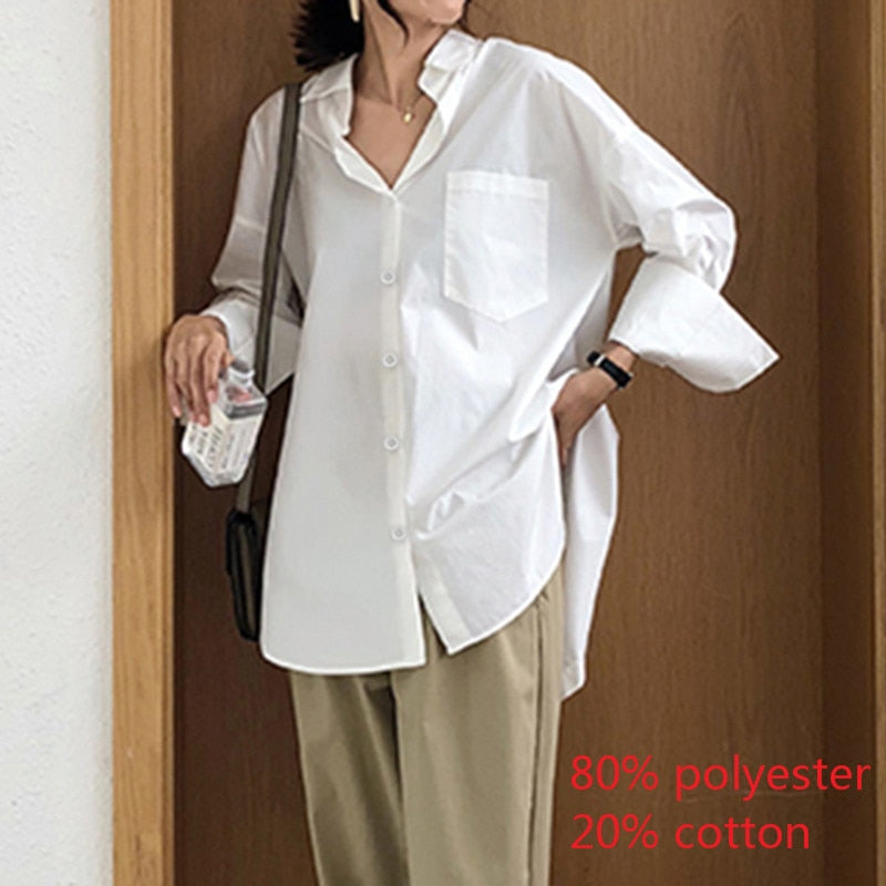 Celmia 2023 Fashion Shirts White Tunic Tops Autumn Women Long Sleeve Blouse Casual Solid Button Asymmetrical Loose Party Blusas