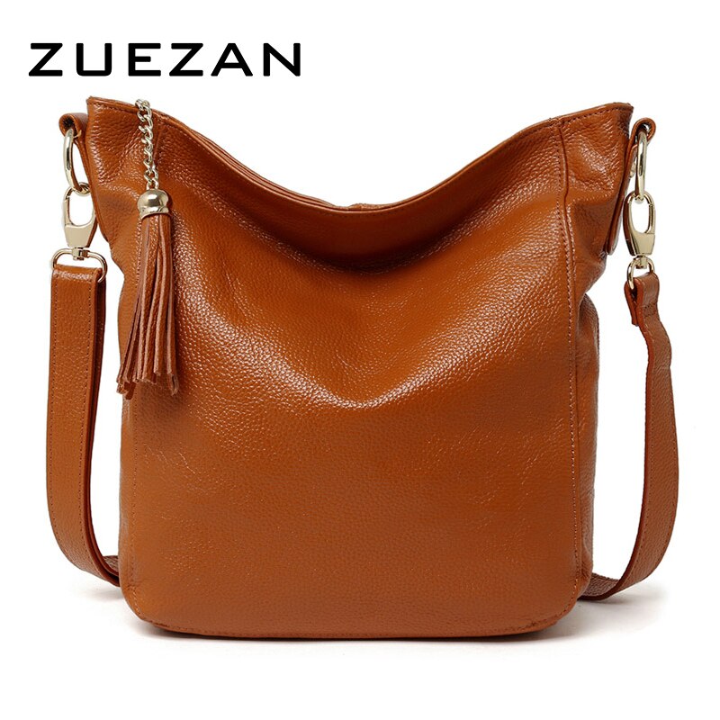 Everyday Use 100% cowhide Female Tassels HOBO,Women GENUINE LEATHER Shoulder bag, Top Layer Leather Messenger Crossbody bag A066