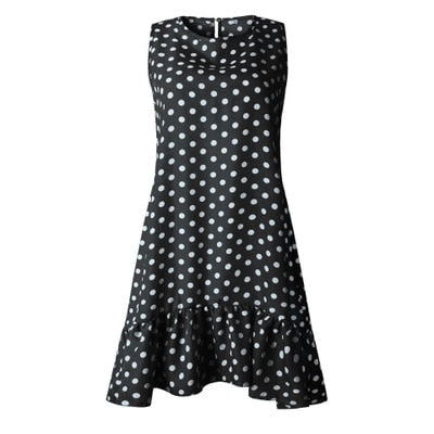 Robe à volants pour femmes, tenue décontractée, Slim, mince, plage, fête, col rond, Mini, motifs à pois, printemps, été, 2021