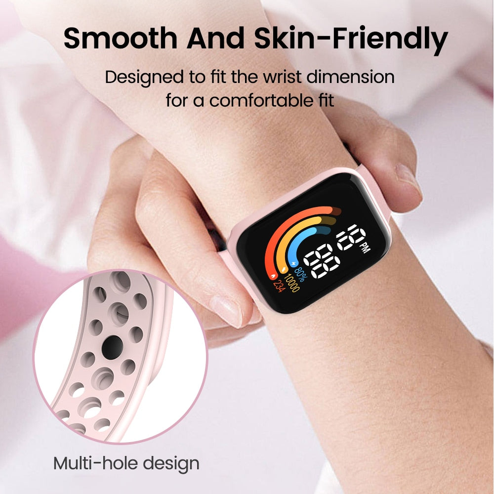 Twitch Children Kids Watch Wristwatch Boy Girls Sport LED Simple Color Silicone Strap Kids Watches Student Gift For Wholesale