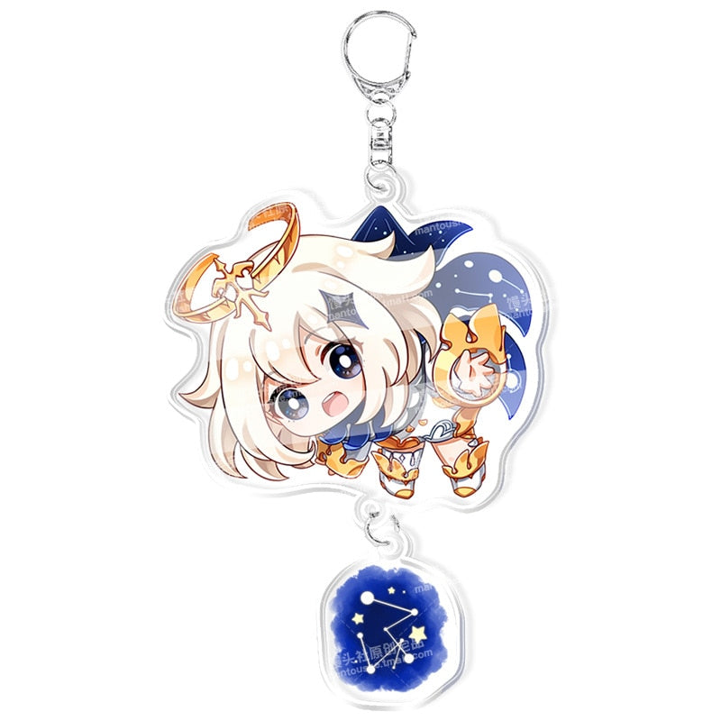 Anime Genshin Impact Keychain Cartoon Cosplay Keychains with pendant metal Car key chain Key Ring Men Women Baby Jewelry Gift