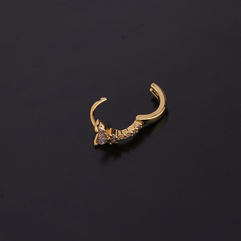 1Piece Plate Stainless Steel Earrings for Women Jewelry 2022 Zircon Star Round Leaf Piercing Stud Earrings for Teens