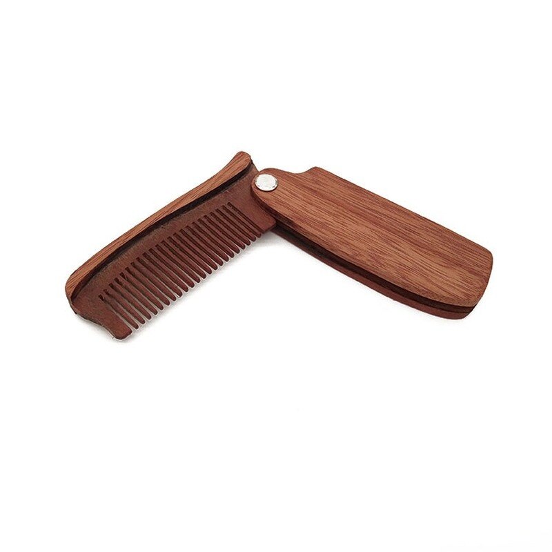 Folding Wooden Beard Comb Men's Waves Brush Hair Beard & Mustache Comb Sandalwood Comb Everyday Grooming Use with