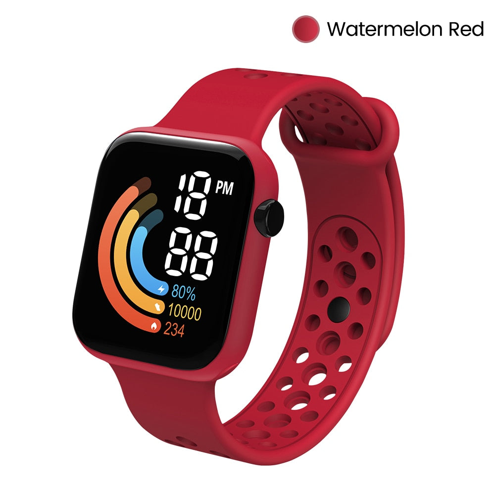 Twitch Children Kids Watch Wristwatch Boy Girls Sport LED Simple Color Silicone Strap Kids Watches Student Gift For Wholesale