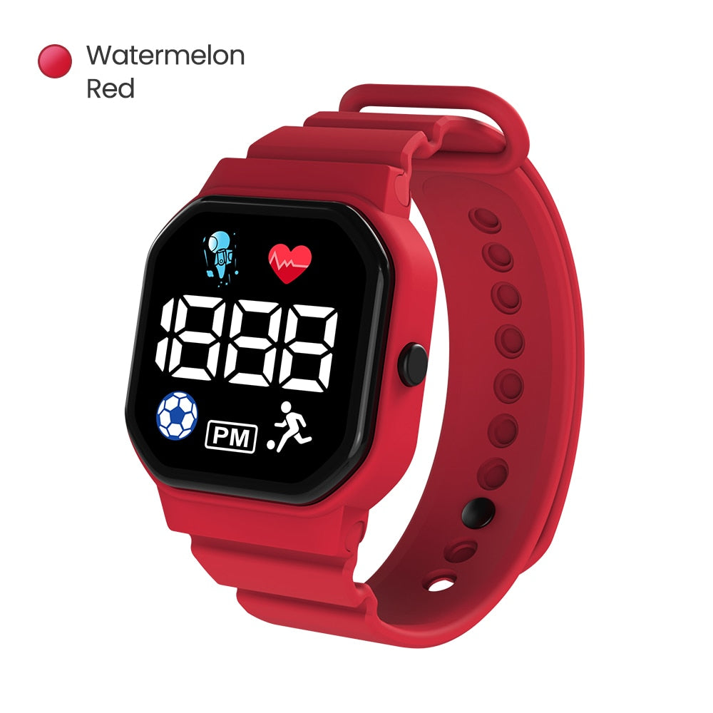 Twitch Children Kids Watch Wristwatch Boy Girls Sport LED Simple Color Silicone Strap Kids Watches Student Gift For Wholesale