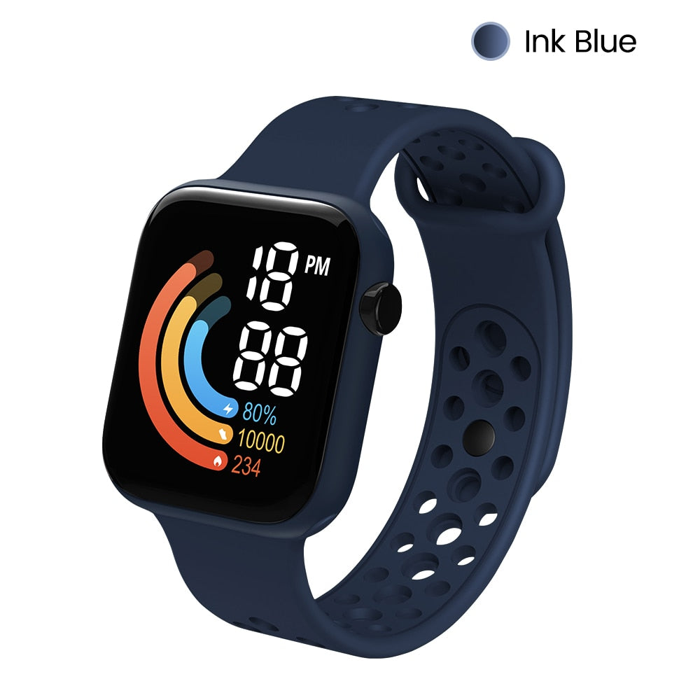 Twitch Children Kids Watch Wristwatch Boy Girls Sport LED Simple Color Silicone Strap Kids Watches Student Gift For Wholesale
