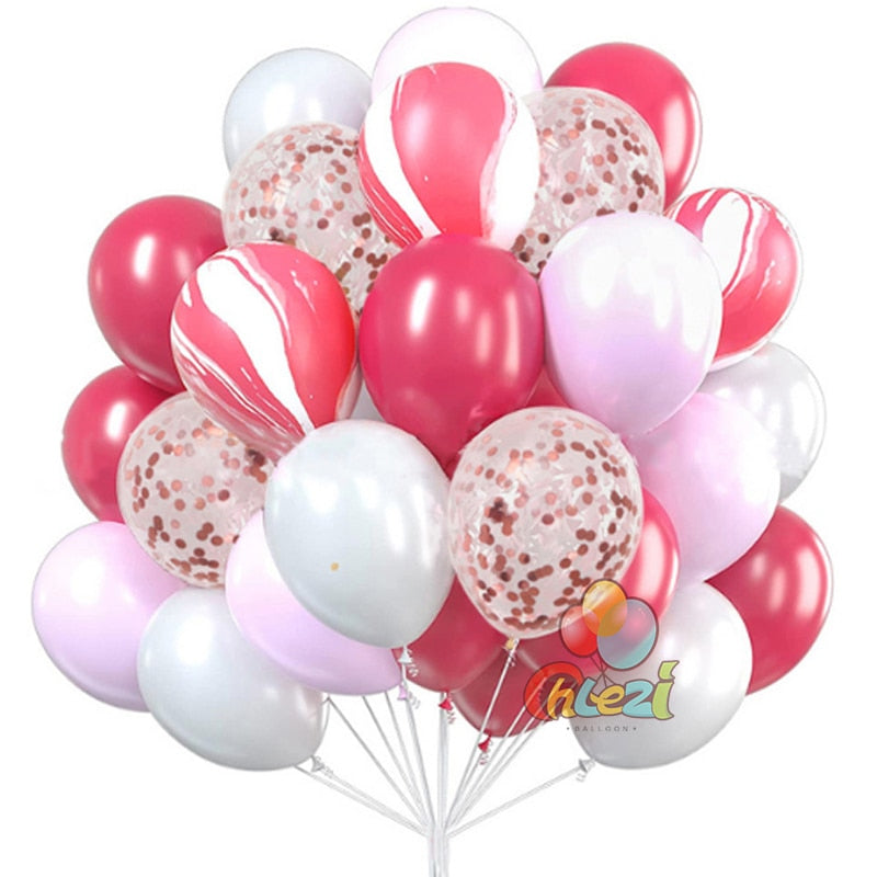 25pcs Confetti Metallic Chorme Balloons Macaroon Latex Ballon Anniversary Wedding Birthday Party Decors Adult Baby Shower Globos