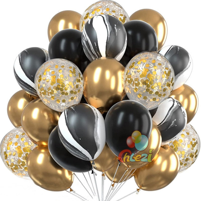 25pcs Confetti Metallic Chorme Balloons Macaroon Latex Ballon Anniversary Wedding Birthday Party Decors Adult Baby Shower Globos