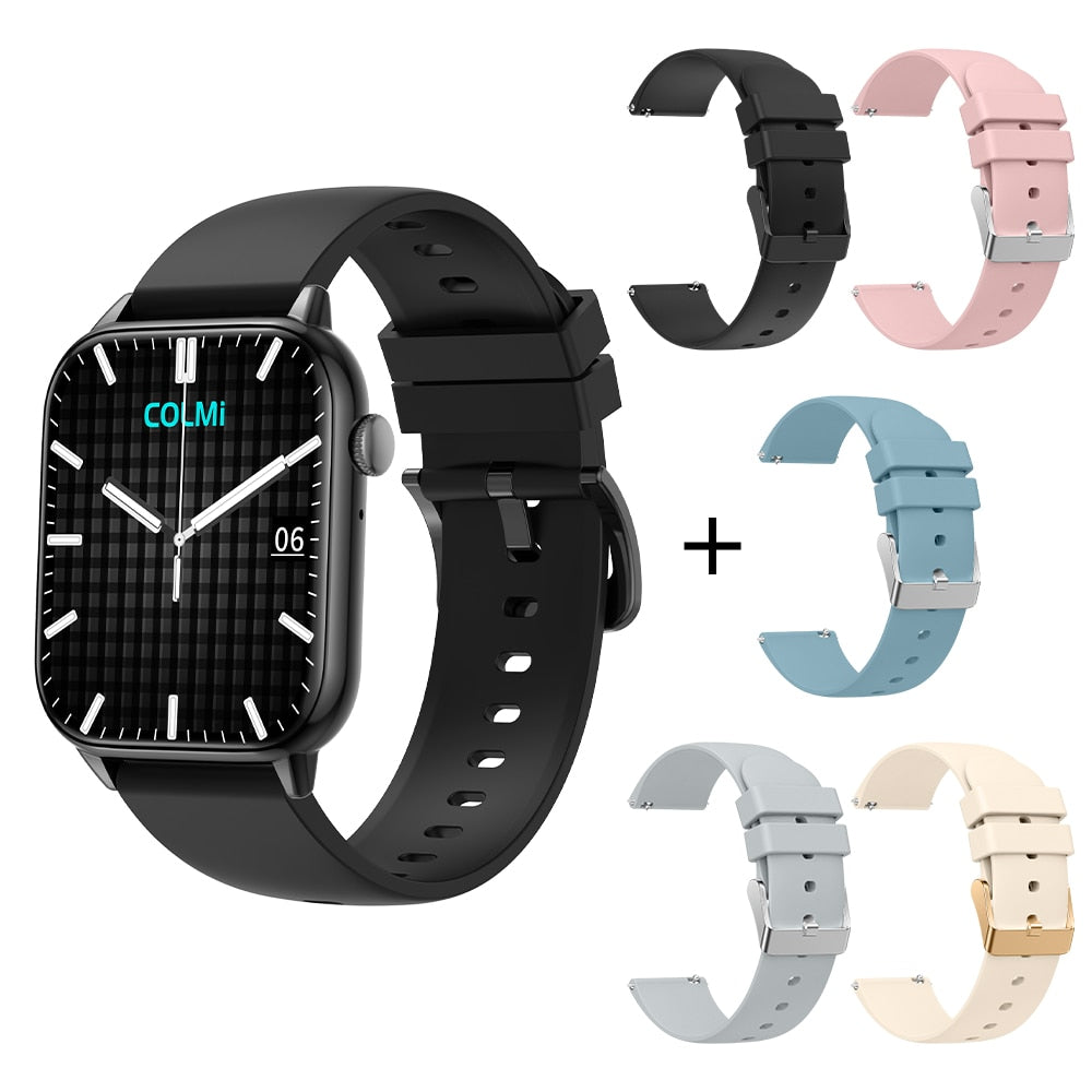 COLMI C60 Smartwatch 1.9 inch Full Screen Bluetooth Calling Heart Rate Sleep Monitor 100 Sport Models Smart Watch For Men Women