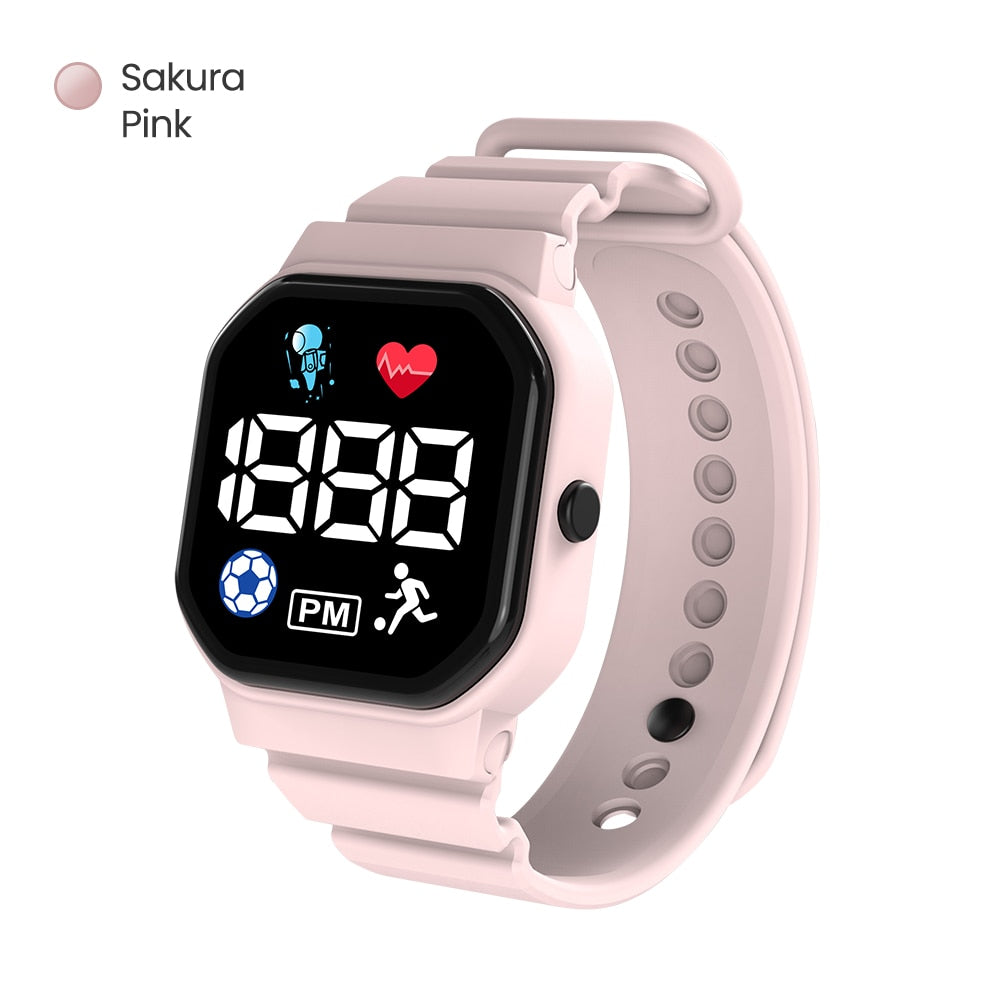 Twitch Children Kids Watch Wristwatch Boy Girls Sport LED Simple Color Silicone Strap Kids Watches Student Gift For Wholesale