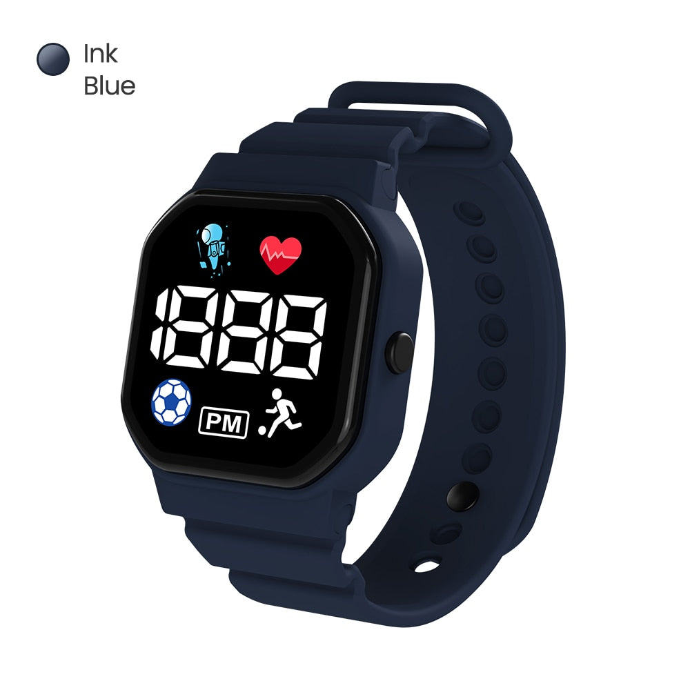 Twitch Children Kids Watch Wristwatch Boy Girls Sport LED Simple Color Silicone Strap Kids Watches Student Gift For Wholesale
