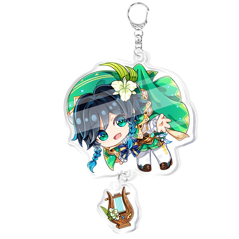 Anime Genshin Impact Keychain Cartoon Cosplay Keychains with pendant metal Car key chain Key Ring Men Women Baby Jewelry Gift