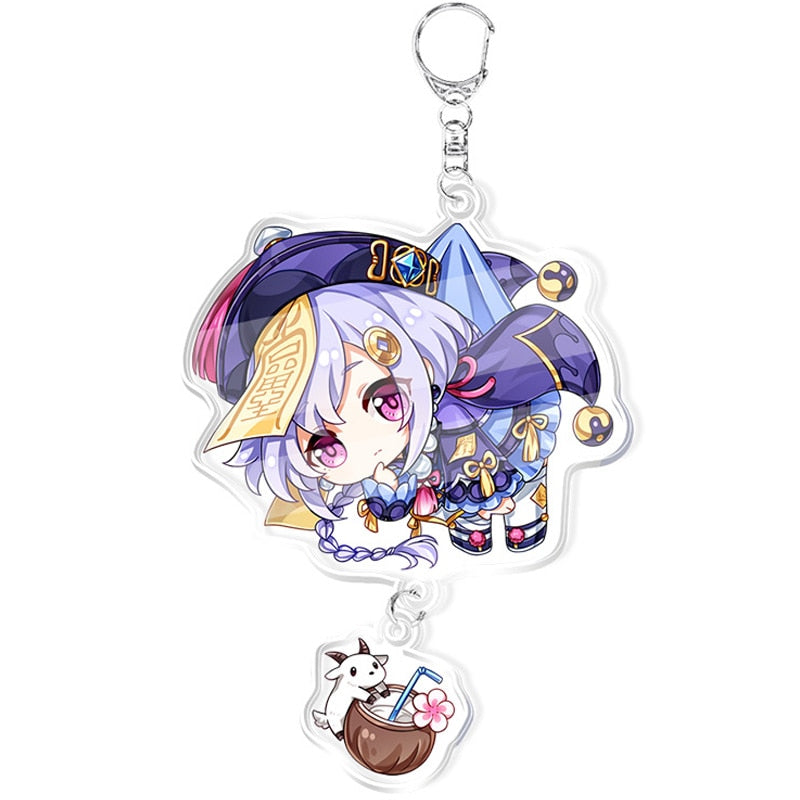 Anime Genshin Impact Keychain Cartoon Cosplay Keychains with pendant metal Car key chain Key Ring Men Women Baby Jewelry Gift