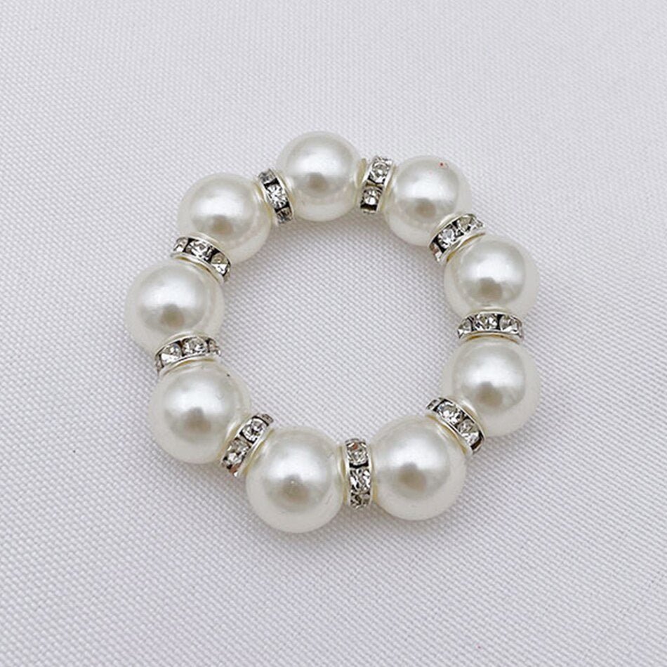 Set Of 6 Napkin Rings Holder Beads Simple And Elegant For Wedding Decoration Dinner Parties Housewarming Gift Everyday Use