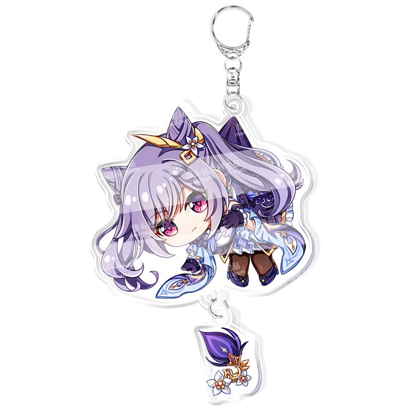 Anime Genshin Impact Keychain Cartoon Cosplay Keychains with pendant metal Car key chain Key Ring Men Women Baby Jewelry Gift