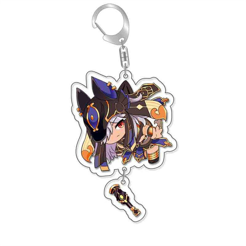 Anime Genshin Impact Keychain Cartoon Cosplay Keychains with pendant metal Car key chain Key Ring Men Women Baby Jewelry Gift