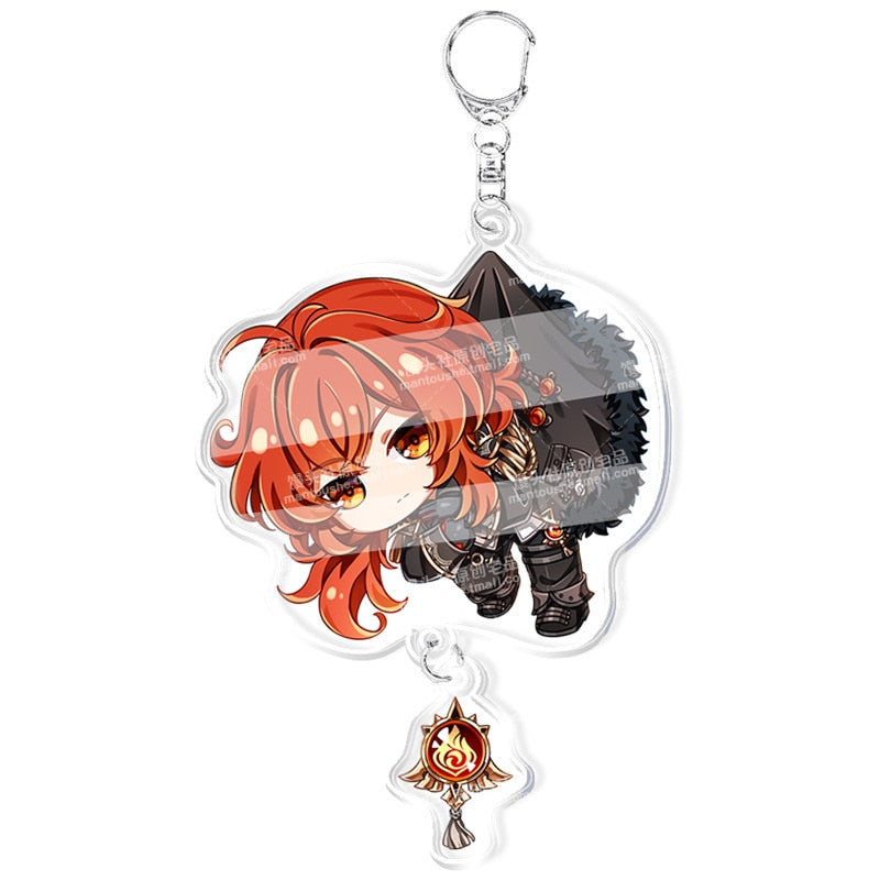 Anime Genshin Impact Keychain Cartoon Cosplay Keychains with pendant metal Car key chain Key Ring Men Women Baby Jewelry Gift