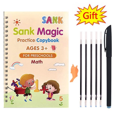 Free Shipping SANK Copybooks Pen Magic Copy Book Free Wiping Children's Kids Writing Sticker Practice Copybook For Calligraphy