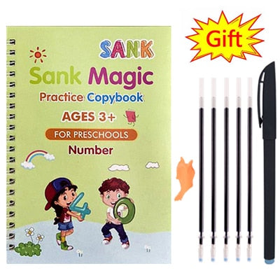 Free Shipping SANK Copybooks Pen Magic Copy Book Free Wiping Children's Kids Writing Sticker Practice Copybook For Calligraphy
