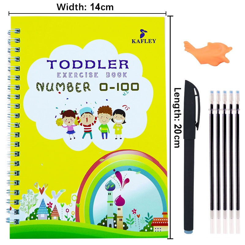 Free Shipping SANK Copybooks Pen Magic Copy Book Free Wiping Children's Kids Writing Sticker Practice Copybook For Calligraphy