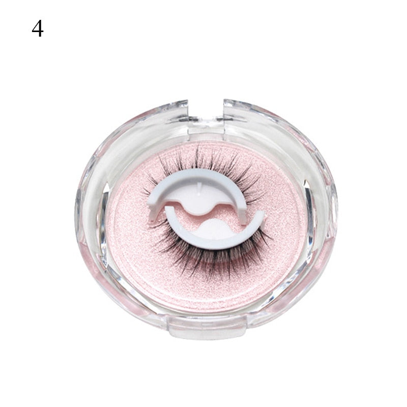 1Pair Reusable Self-adhesive False Eyelashes 3D Mink Lashes Glue-free Eyelash Extension 3 Seconds to Wear No Glue Needed Lashes