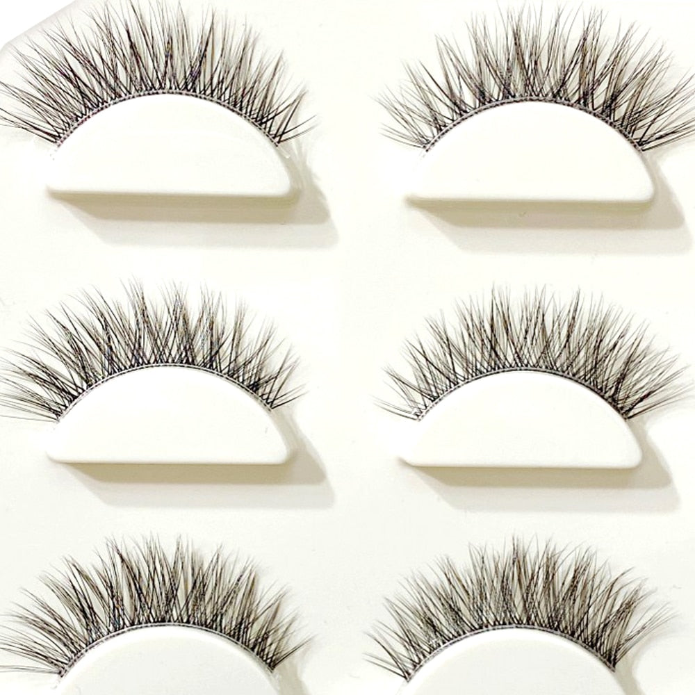 NEW Wholesale Mink Eyelashes 3pair lashes invisible band mink lashes reusable false eyelashes Makeup in Bulk