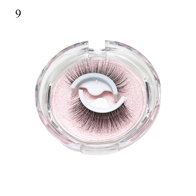 1Pair Reusable Self-adhesive False Eyelashes 3D Mink Lashes Glue-free Eyelash Extension 3 Seconds to Wear No Glue Needed Lashes