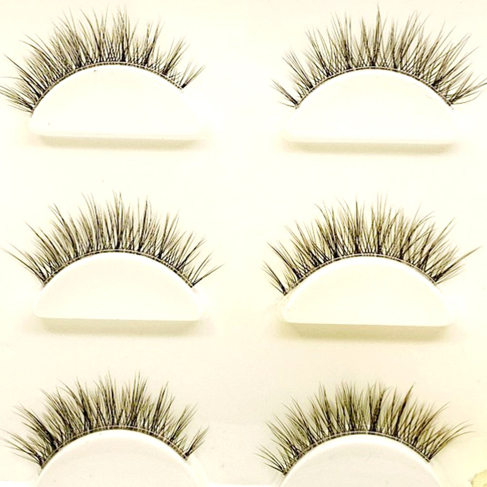 NEW Wholesale Mink Eyelashes 3pair lashes invisible band mink lashes reusable false eyelashes Makeup in Bulk