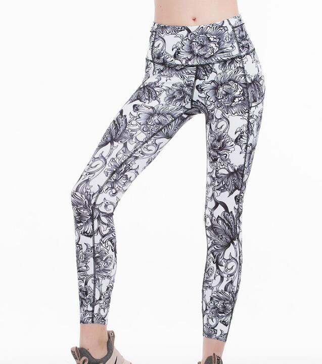 2022 Workout Gym Sport Suits Women Pocket High Waist Sports Tight Leggings 4-way Stretch Fabric 7/8 pant size XS-XL