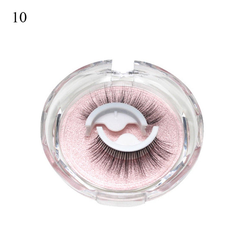 1Pair Reusable Self-adhesive False Eyelashes 3D Mink Lashes Glue-free Eyelash Extension 3 Seconds to Wear No Glue Needed Lashes