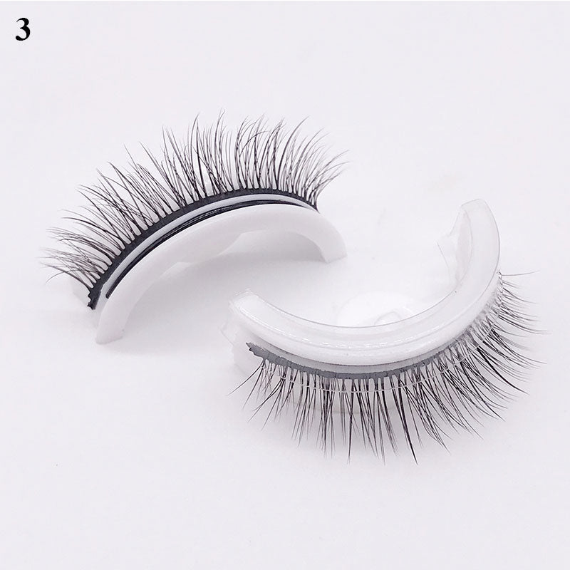 1Pair Reusable Self-adhesive False Eyelashes 3D Mink Lashes Glue-free Eyelash Extension 3 Seconds to Wear No Glue Needed Lashes