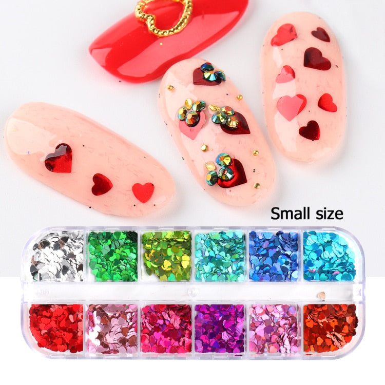 Iridescent Mixed Hexagon Nail Glitter Sequins Holo Flakes Nail Art Powder Gel Polish Paillette Manicure Accessories LADJ01-12-2