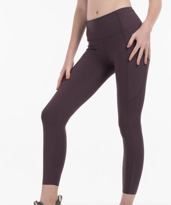 2022 Workout Gym Sport Suits Women Pocket High Waist Sports Tight Leggings 4-way Stretch Fabric 7/8 pant size XS-XL