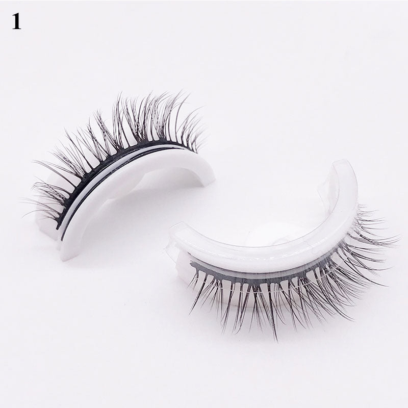 1Pair Reusable Self-adhesive False Eyelashes 3D Mink Lashes Glue-free Eyelash Extension 3 Seconds to Wear No Glue Needed Lashes