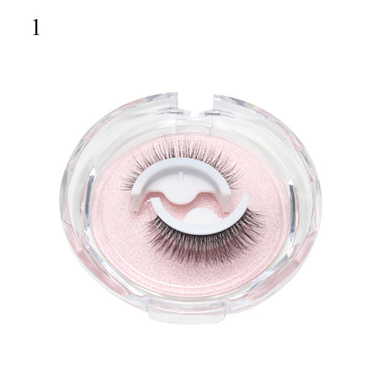 1Pair Reusable Self-adhesive False Eyelashes 3D Mink Lashes Glue-free Eyelash Extension 3 Seconds to Wear No Glue Needed Lashes