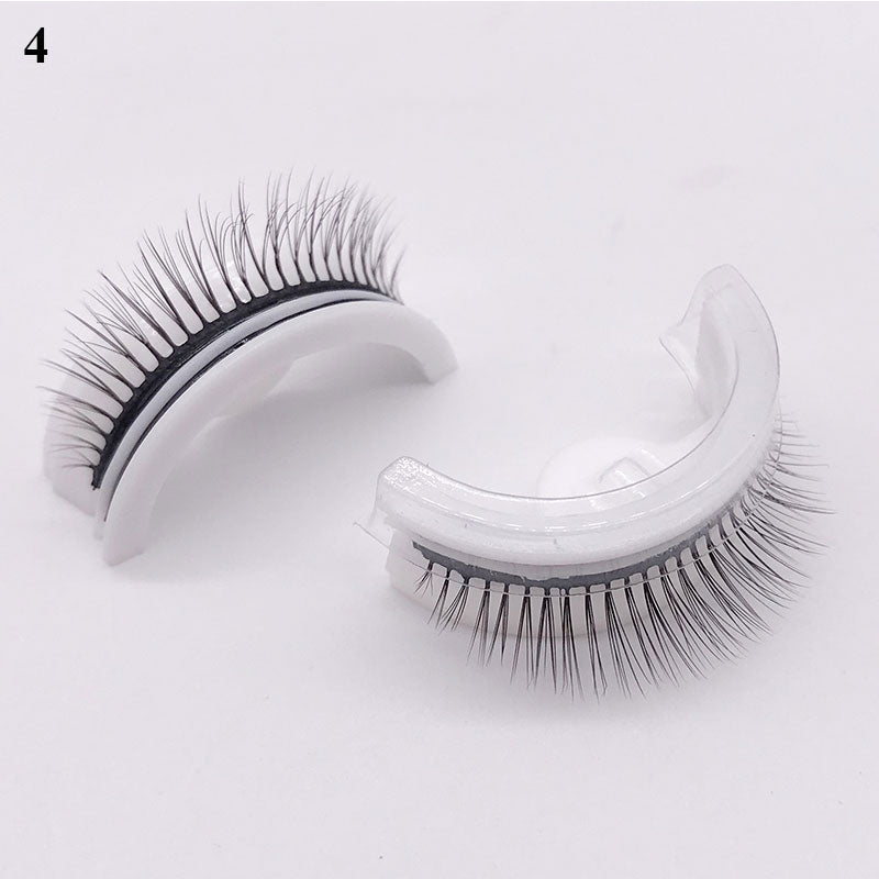 1Pair Reusable Self-adhesive False Eyelashes 3D Mink Lashes Glue-free Eyelash Extension 3 Seconds to Wear No Glue Needed Lashes