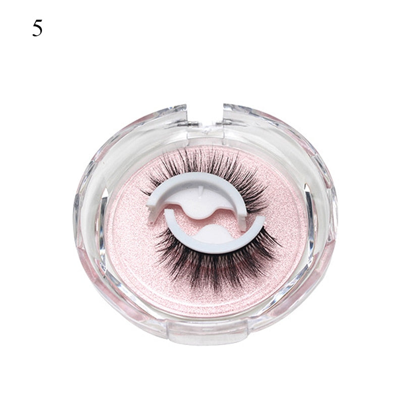 1Pair Reusable Self-adhesive False Eyelashes 3D Mink Lashes Glue-free Eyelash Extension 3 Seconds to Wear No Glue Needed Lashes