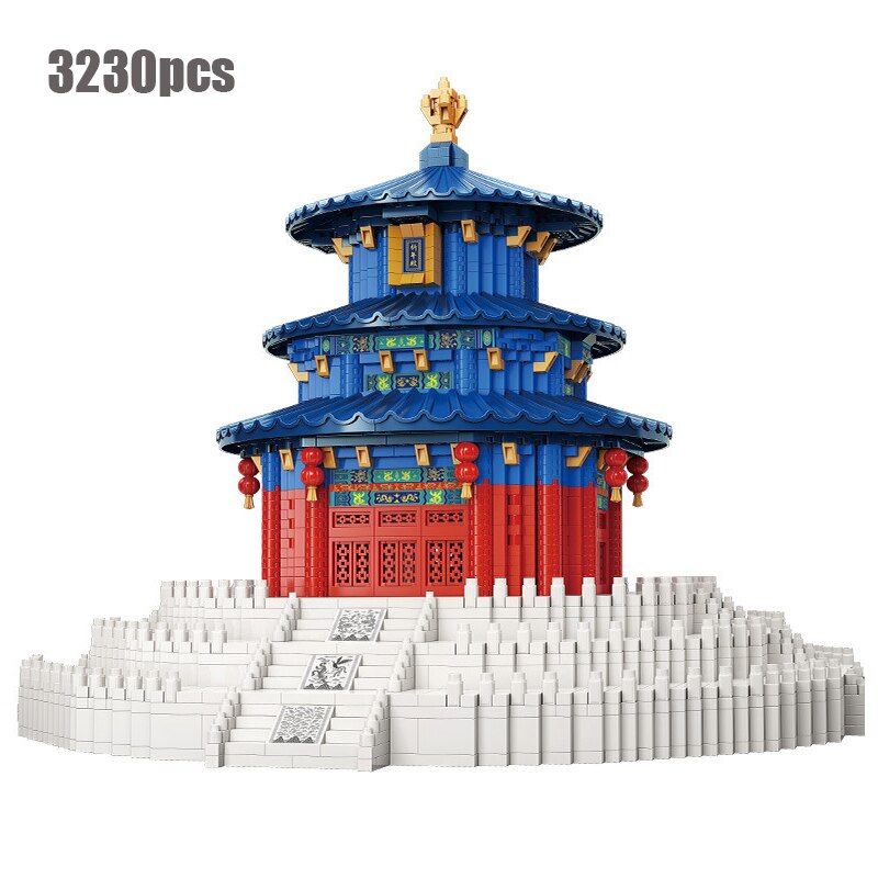 City Architecture Micro Building Blocks Chinese Ancient Palace Models Diamond China Courtyard Great Wall Toys Gifts