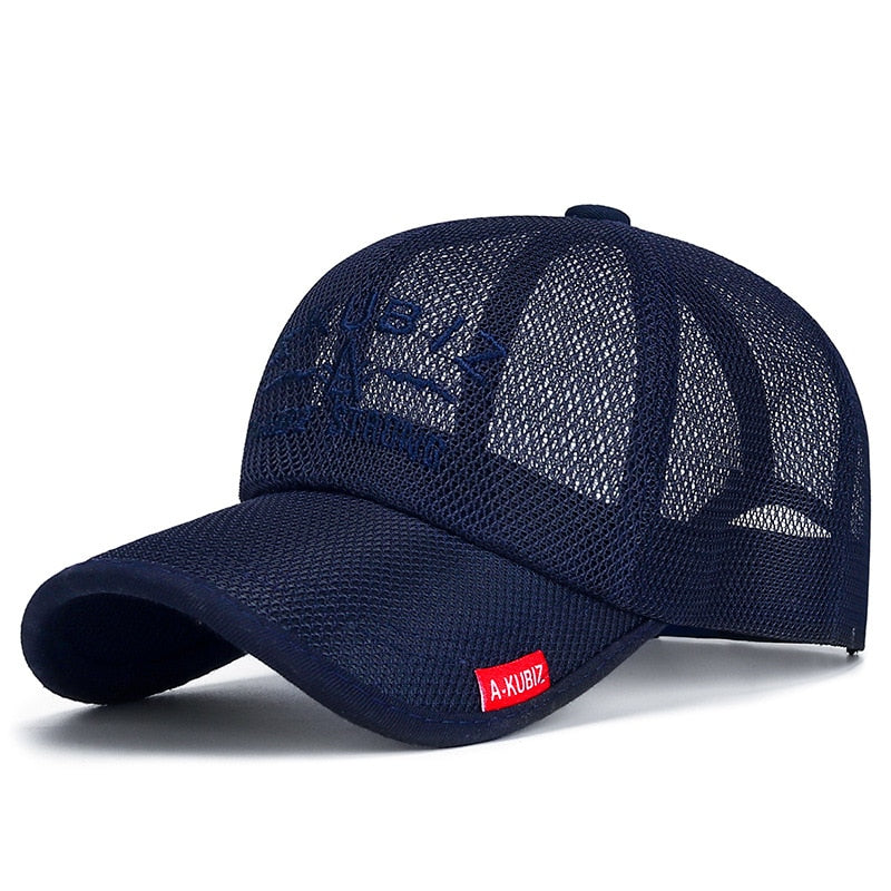 Men's Mesh Baseball Cap Breathable Summer Caps Dad Hat Outdoor Fishing Hats Bone Gorras Snapback Trucker Cap Sunscreen Visor Hat