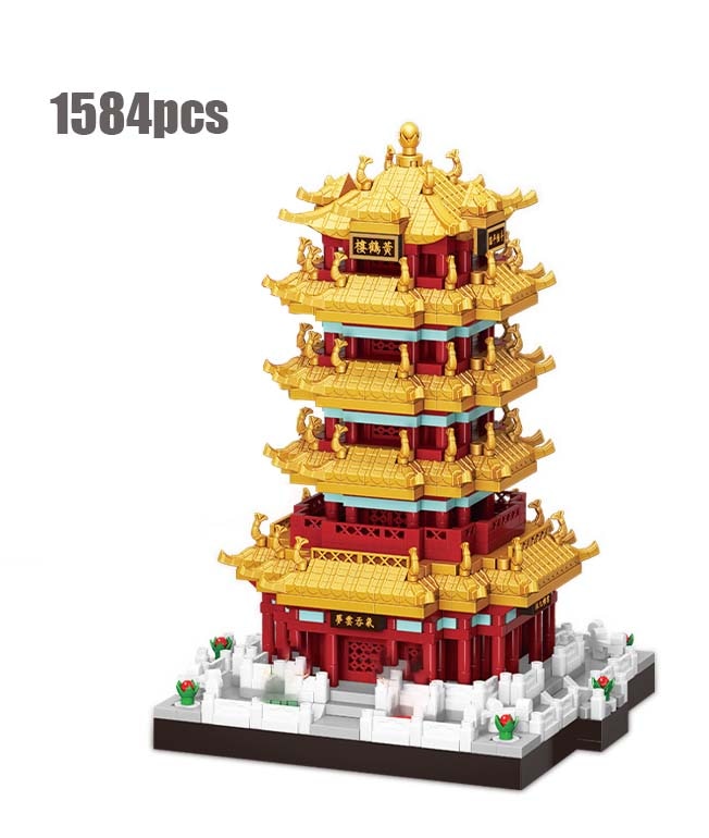 City Architecture Micro Building Blocks Chinese Ancient Palace Models Diamond China Courtyard Great Wall Toys Gifts