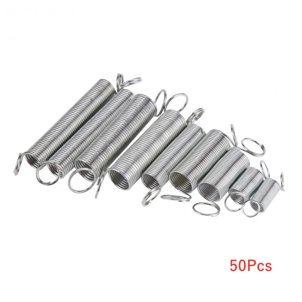 200/150/100/50Pcs Storage Box Accessories Extension And Compression Coil Portable Hardware Tool Spring Set Metal Steel Assorted