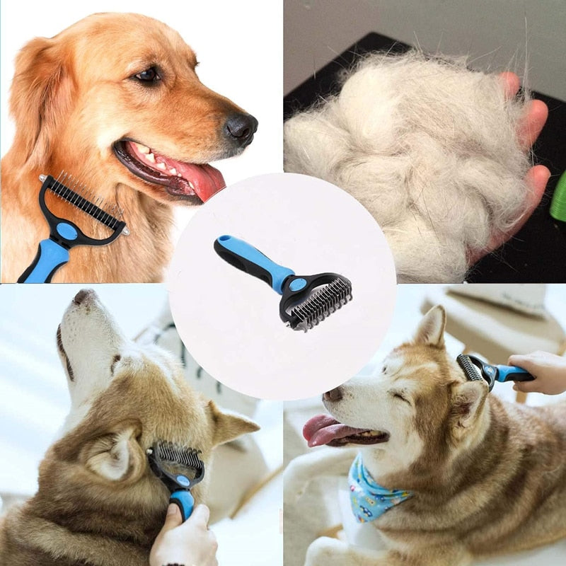 2022 yeni epilasyon tarak köpekler kedi Detangler kürk kırpma Dematting fırça tımar aracı için mat uzun saç kıvırcık Pet