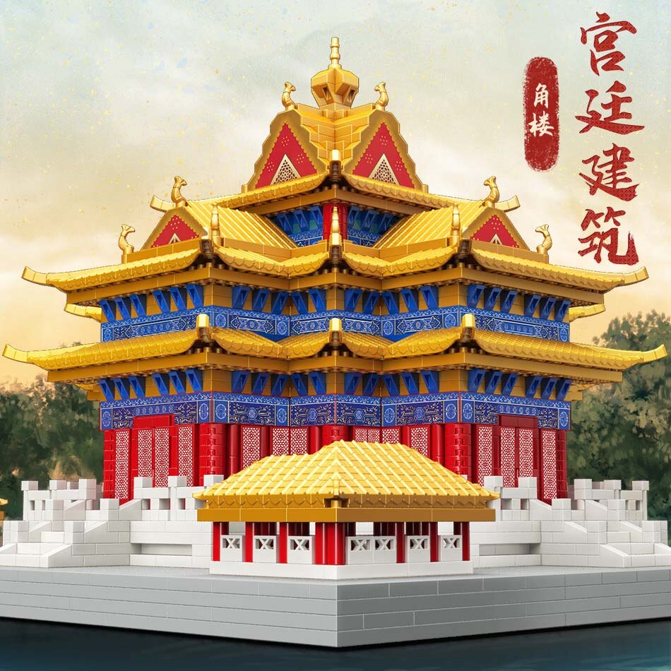 City Architecture Micro Building Blocks Chinese Ancient Palace Models Diamond China Courtyard Great Wall Toys Gifts