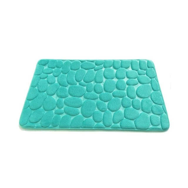 Cobblestone Embossed Bath Mat Non-slip Bathroom Carpets In Wash Basin Bathtub Side Floor Rug Shower Room Doormat Memory Foam Pad