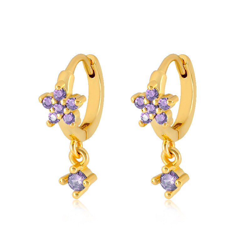 925 Sterling Silver Ear Needle Butterfly Hoop Earrings Colorful Crystal Animal Pendant Earrings for Women Party Fashion Jewelry