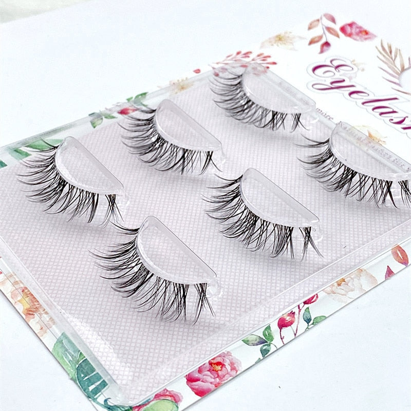 NEW Wholesale Mink Eyelashes 3pair lashes invisible band mink lashes reusable false eyelashes Makeup in Bulk