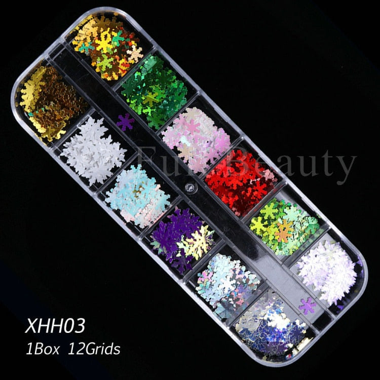 Iridescent Mixed Hexagon Nail Glitter Sequins Holo Flakes Nail Art Powder Gel Polish Paillette Manicure Accessories LADJ01-12-2