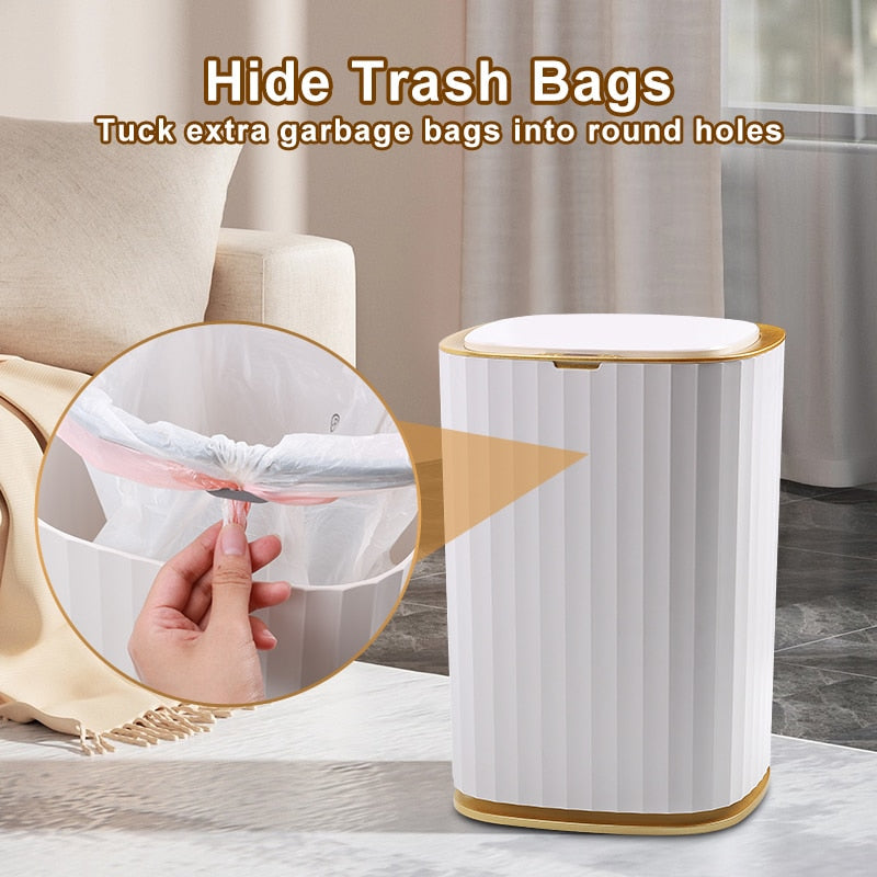 Smart Trash Can Large Capacity For Kitchen Bathroom Garbage Bin Automatic Induction Waterproof Bin With Lid Smart Home Trash Can