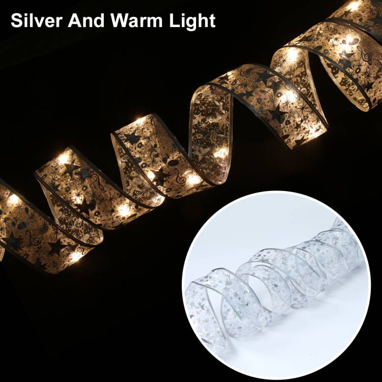 Ribbon Fairy Light Christmas Decoration Christmas Tree Ornaments For Home 2022 Bows String Lights Navidad Natal New Year 2023
